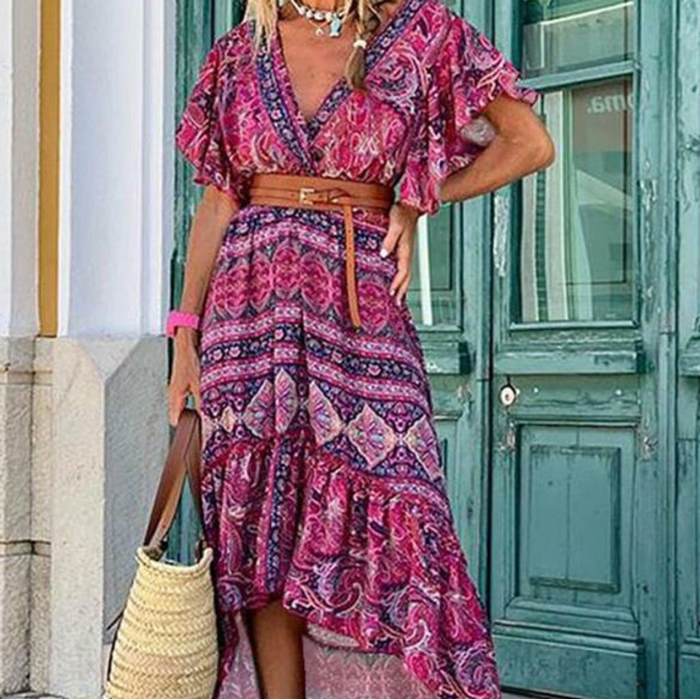 Boho Casual Asymmetrical Dress XL